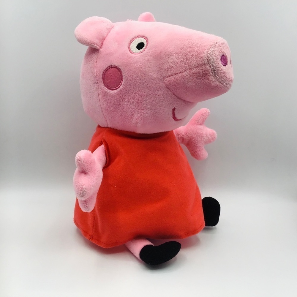 PEPPA Pig 12” Plush Toy Doll Stuffed Animal Toy Cartoon Pink Red Dress